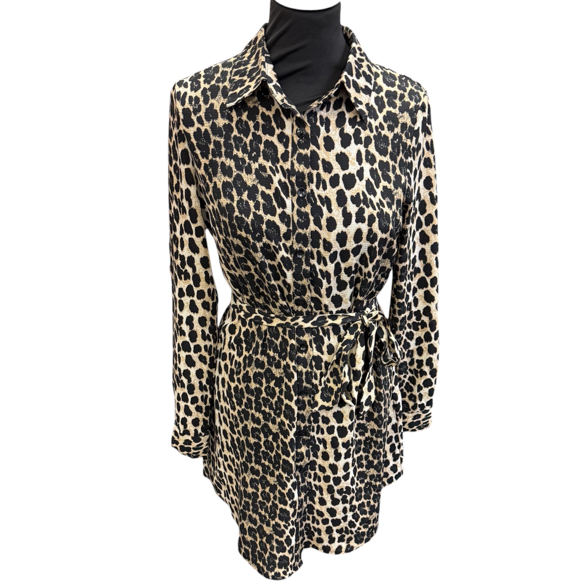 Missi London leopard print belted mini dress