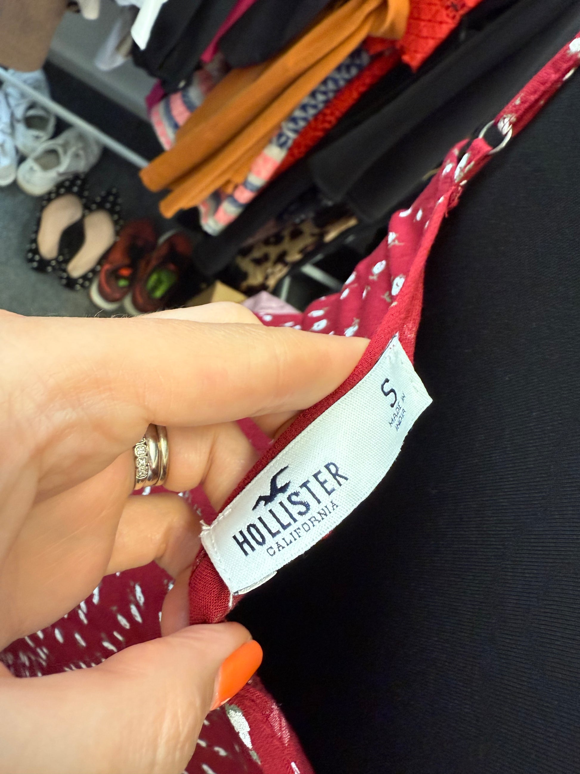 Hollister red floral strappy dress