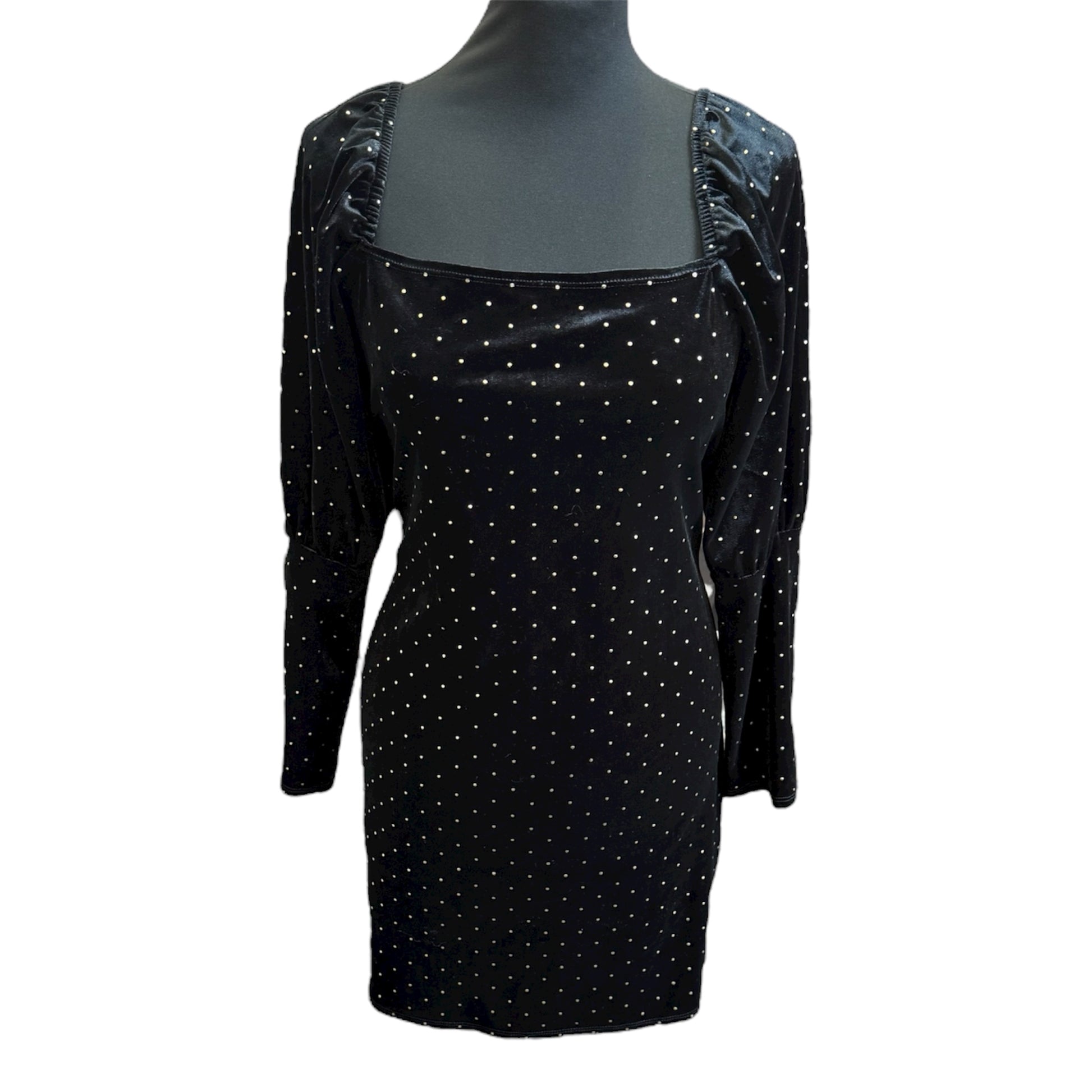 George gold stud velour mini dress