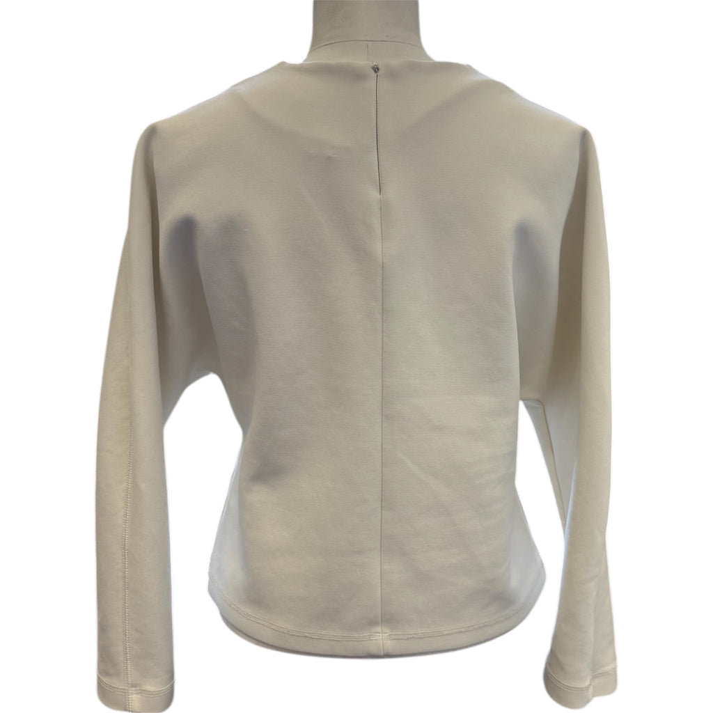 Jaeger off white round neck structured top