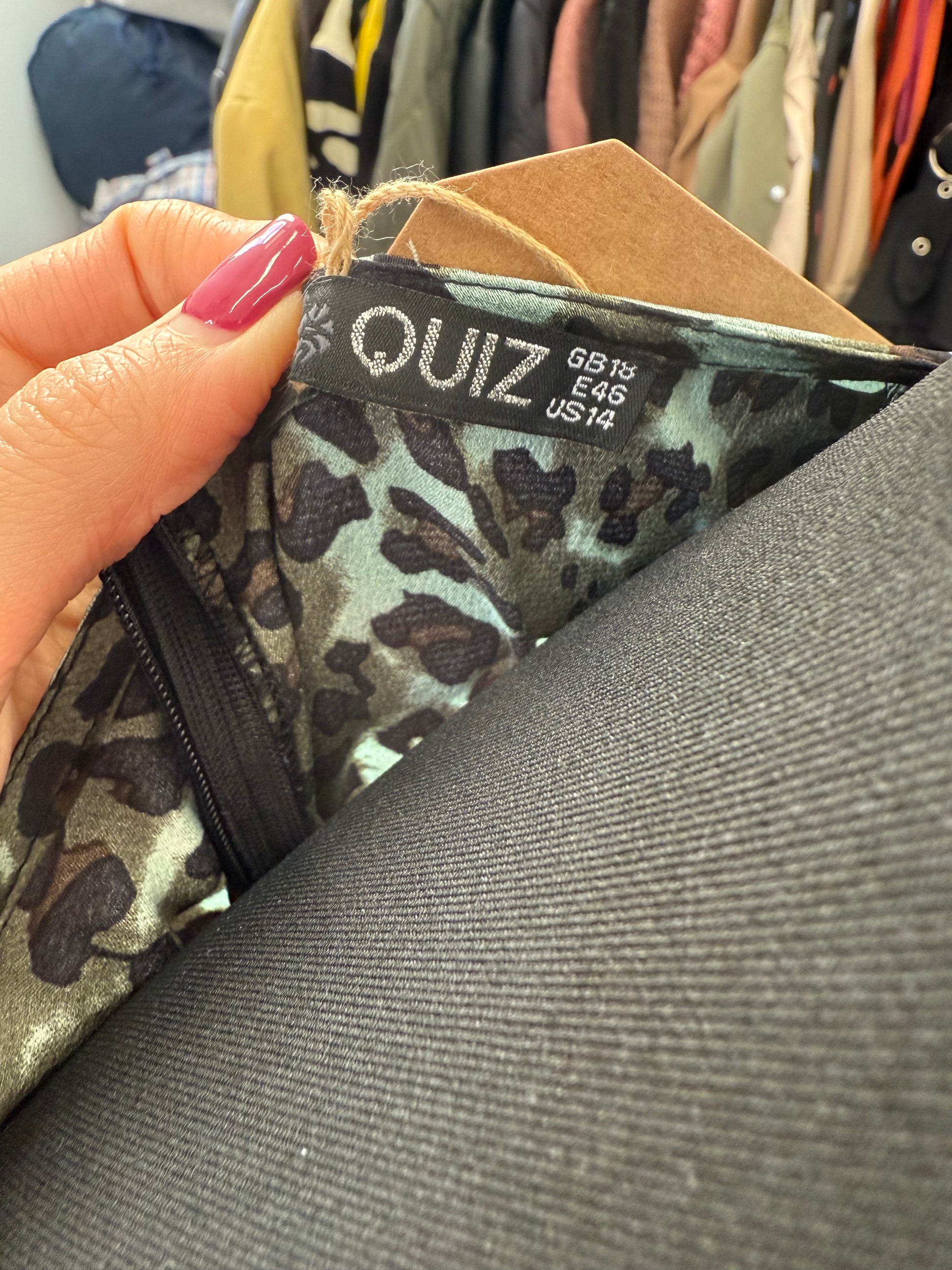 Quiz animal print long sleeved wrap style dress