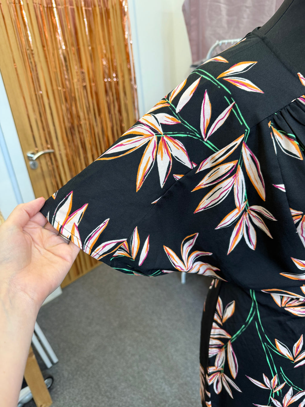 Dancing Leopard floral short sleeve wrap mini dress