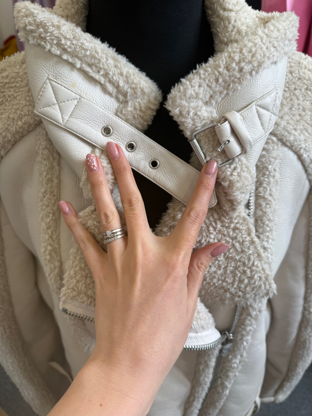 Topshop faux leather sheepskin effect jacket