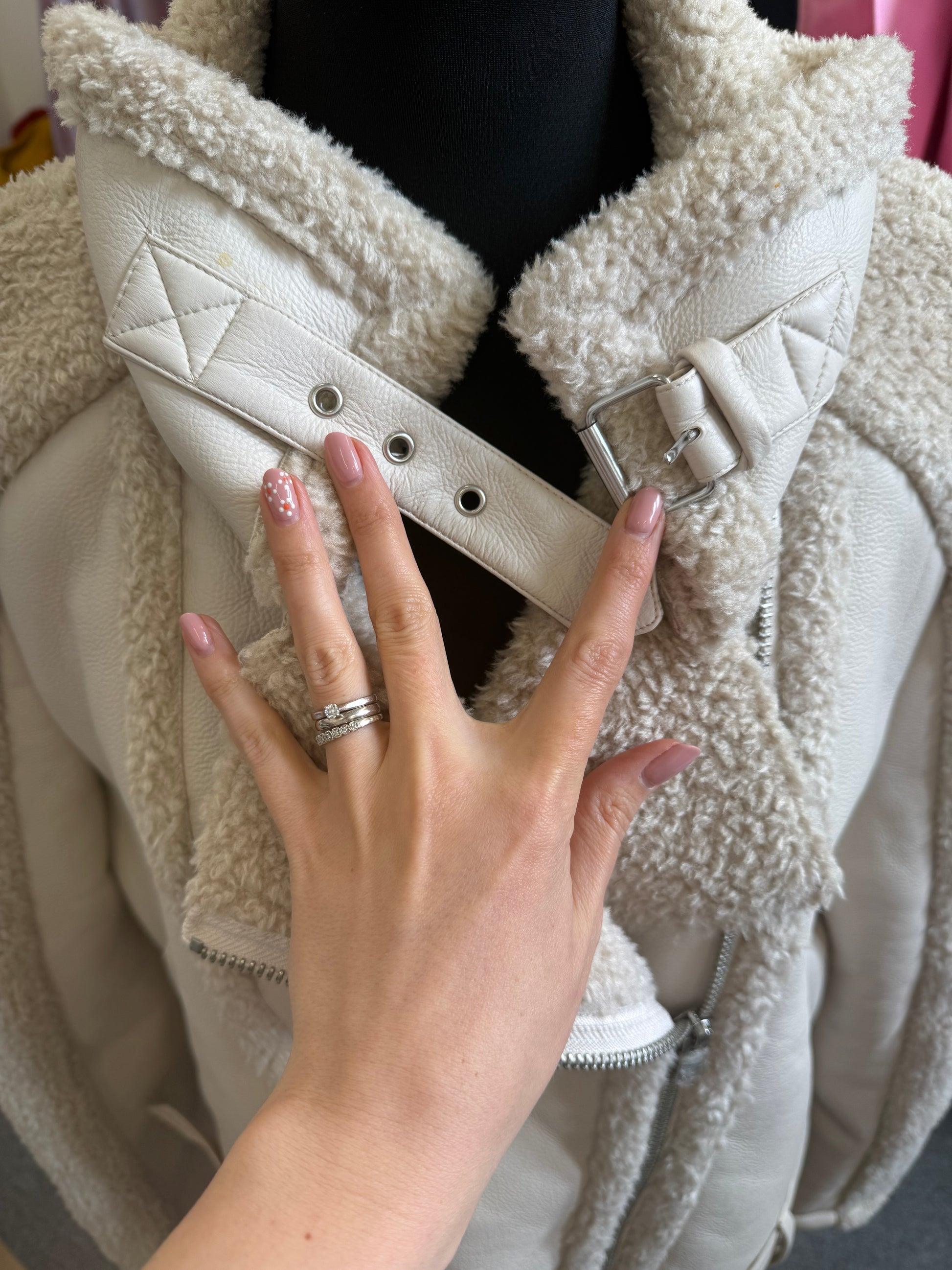 Topshop faux leather sheepskin effect jacket