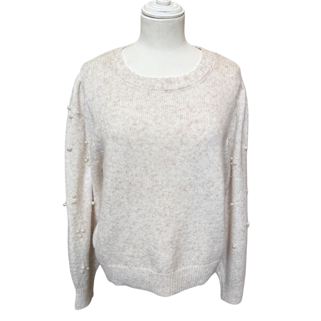George pearl detail sleeve round neck jumper