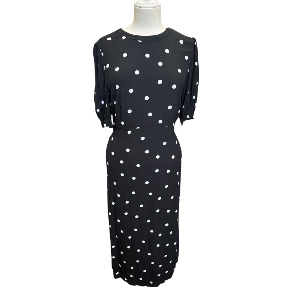 AnyDay black and white polka dot midi dress