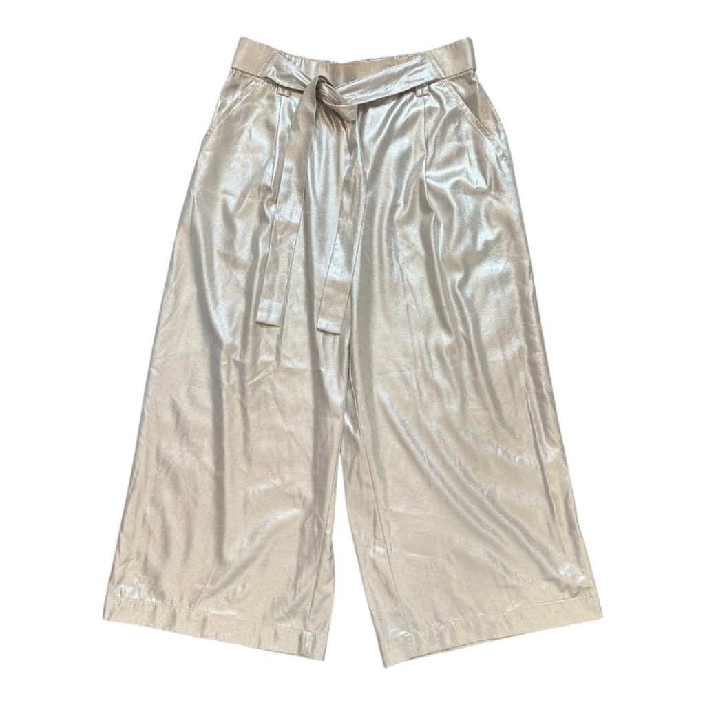 Zara gold belted crop wide leg trousers