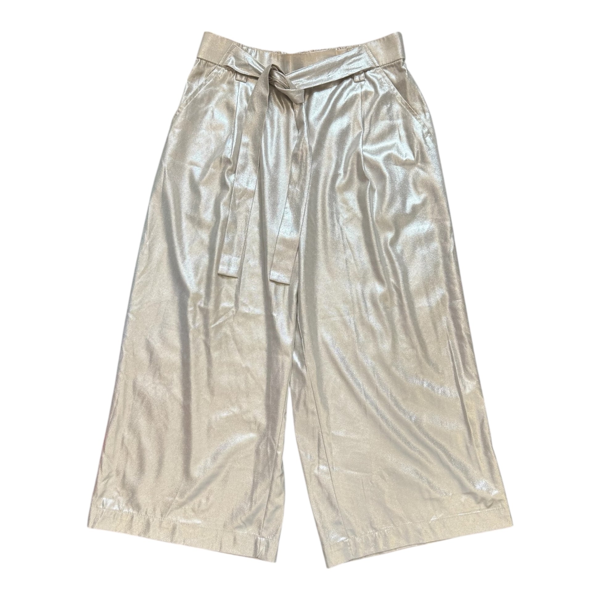 Zara gold belted crop wide leg trousers