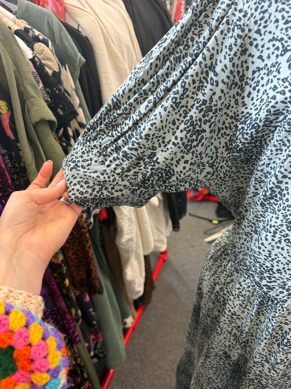 Soya Concept animal print short sleeved tier midi dress