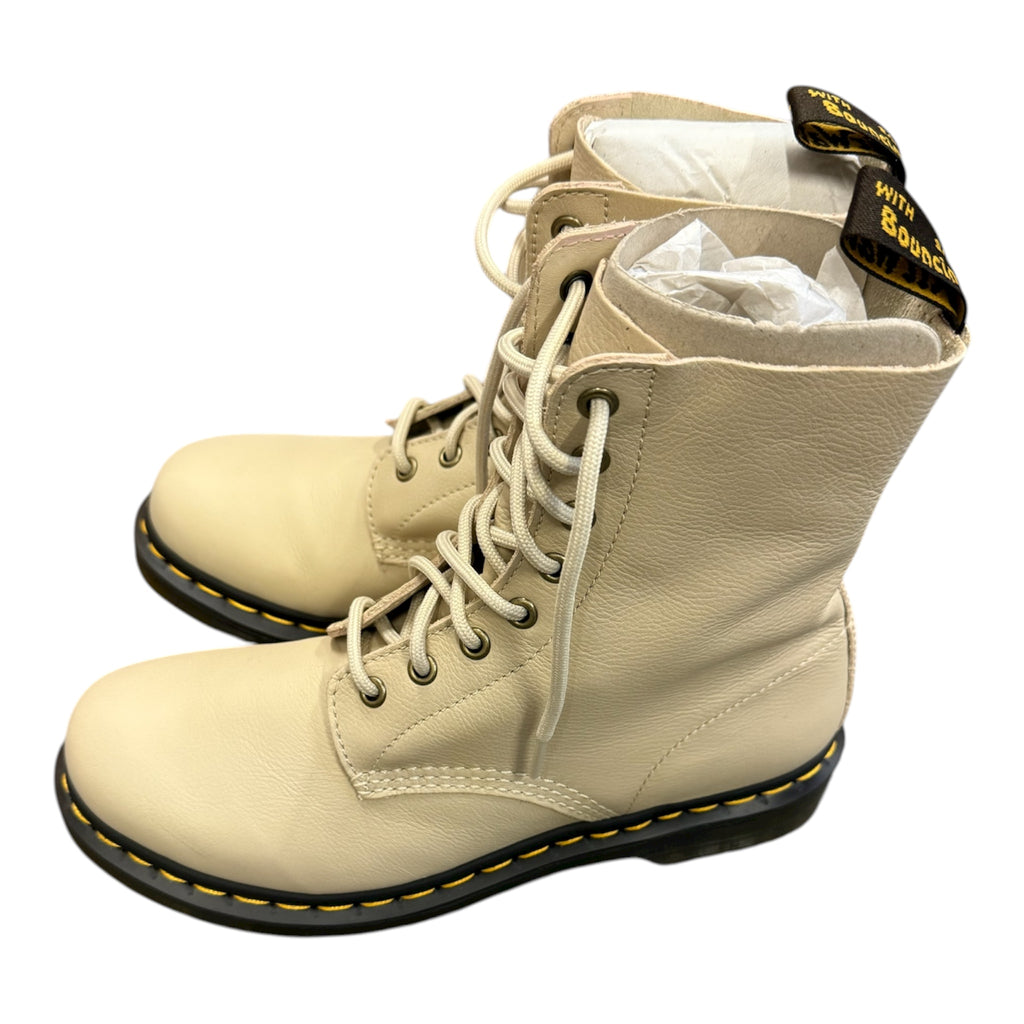 Dr Martens cream soft leather boots