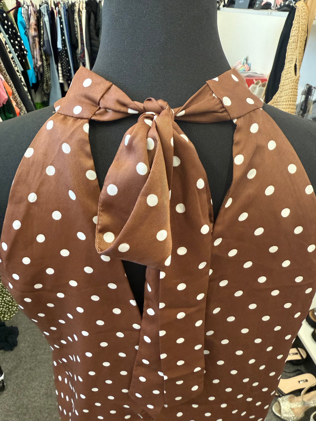 River Island polka dot halter neck top