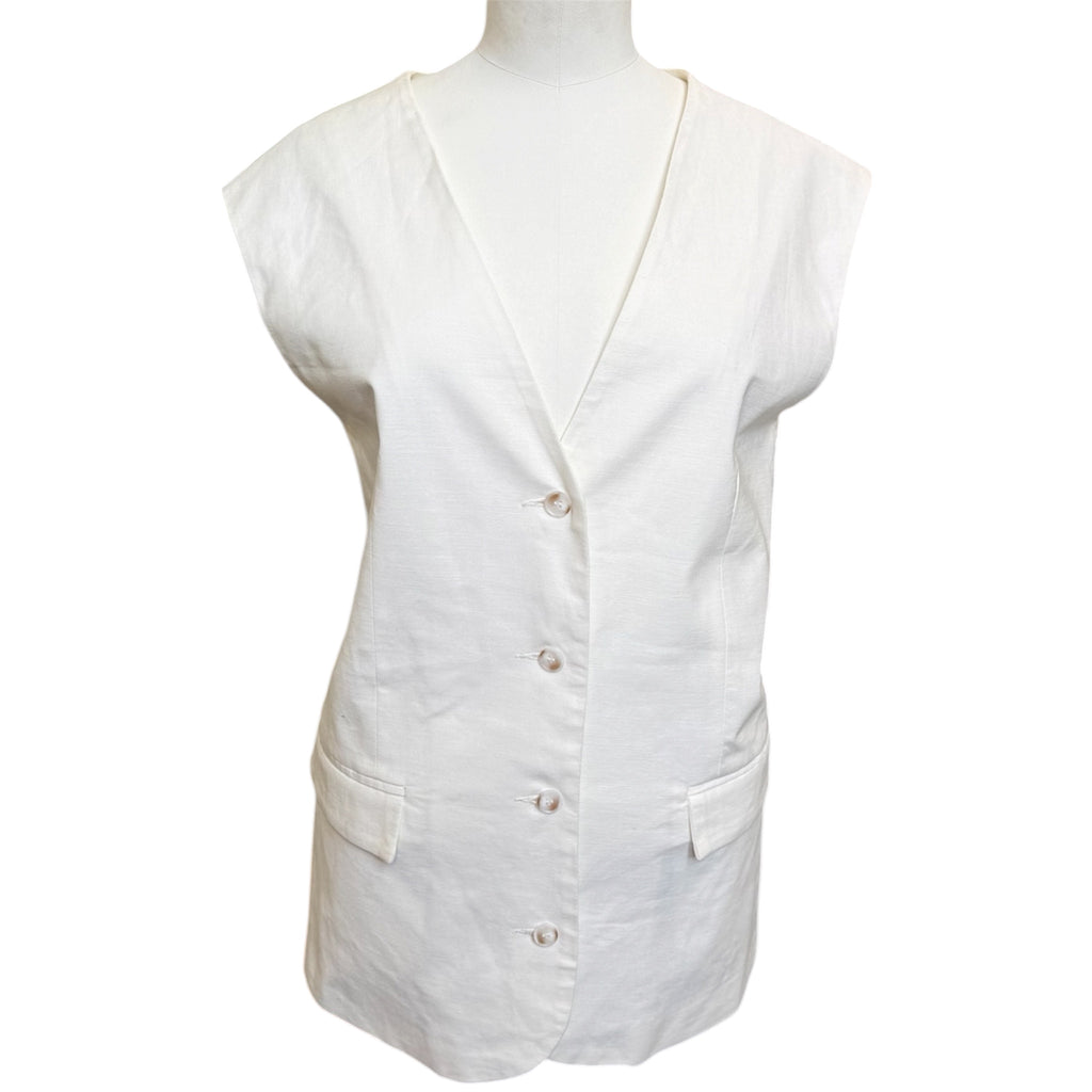 Topshop while oversize buttoned waistcoat