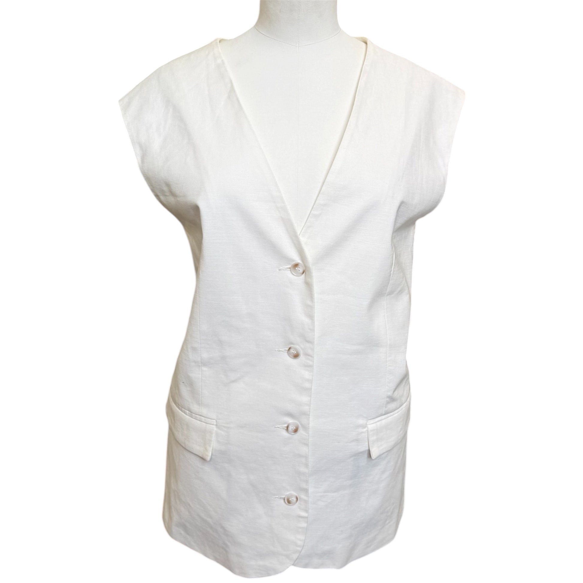 Topshop while oversize buttoned waistcoat