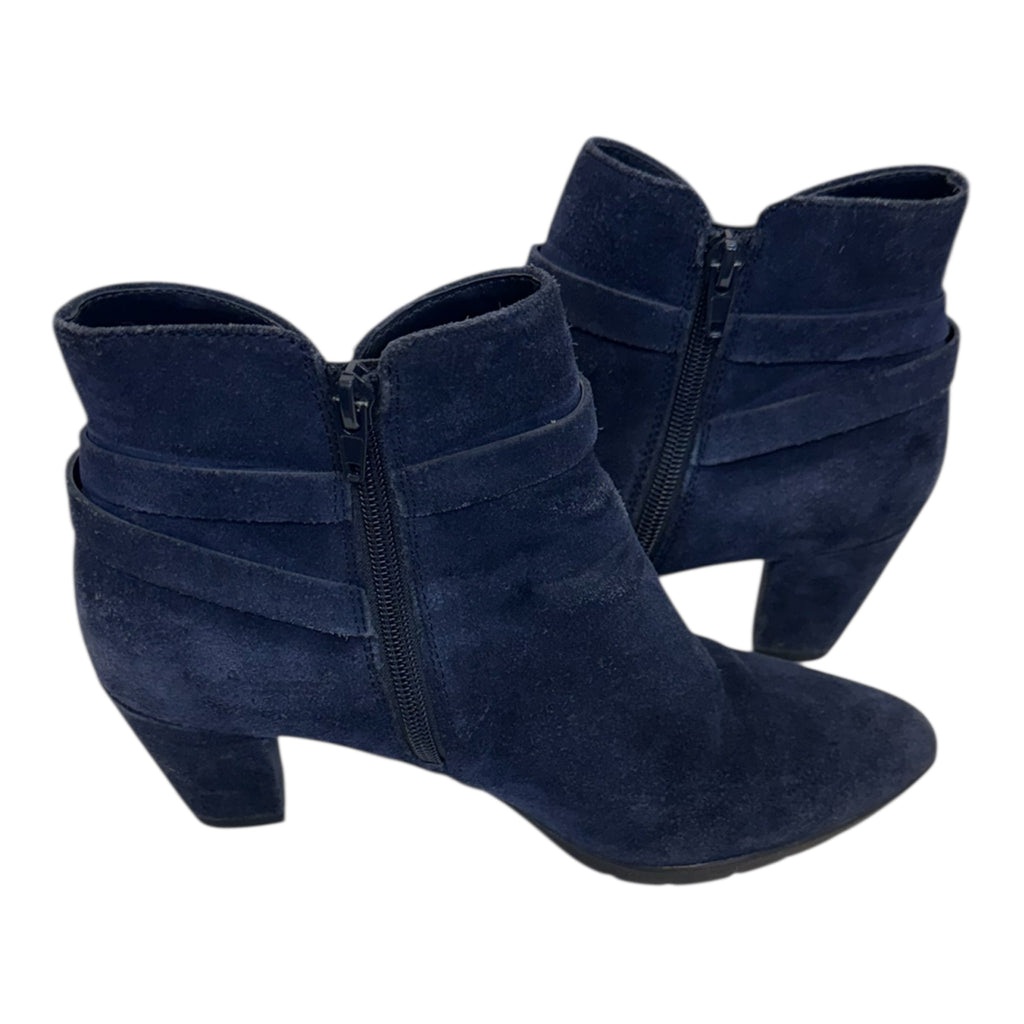 Anne Klein blue suede ankle boots