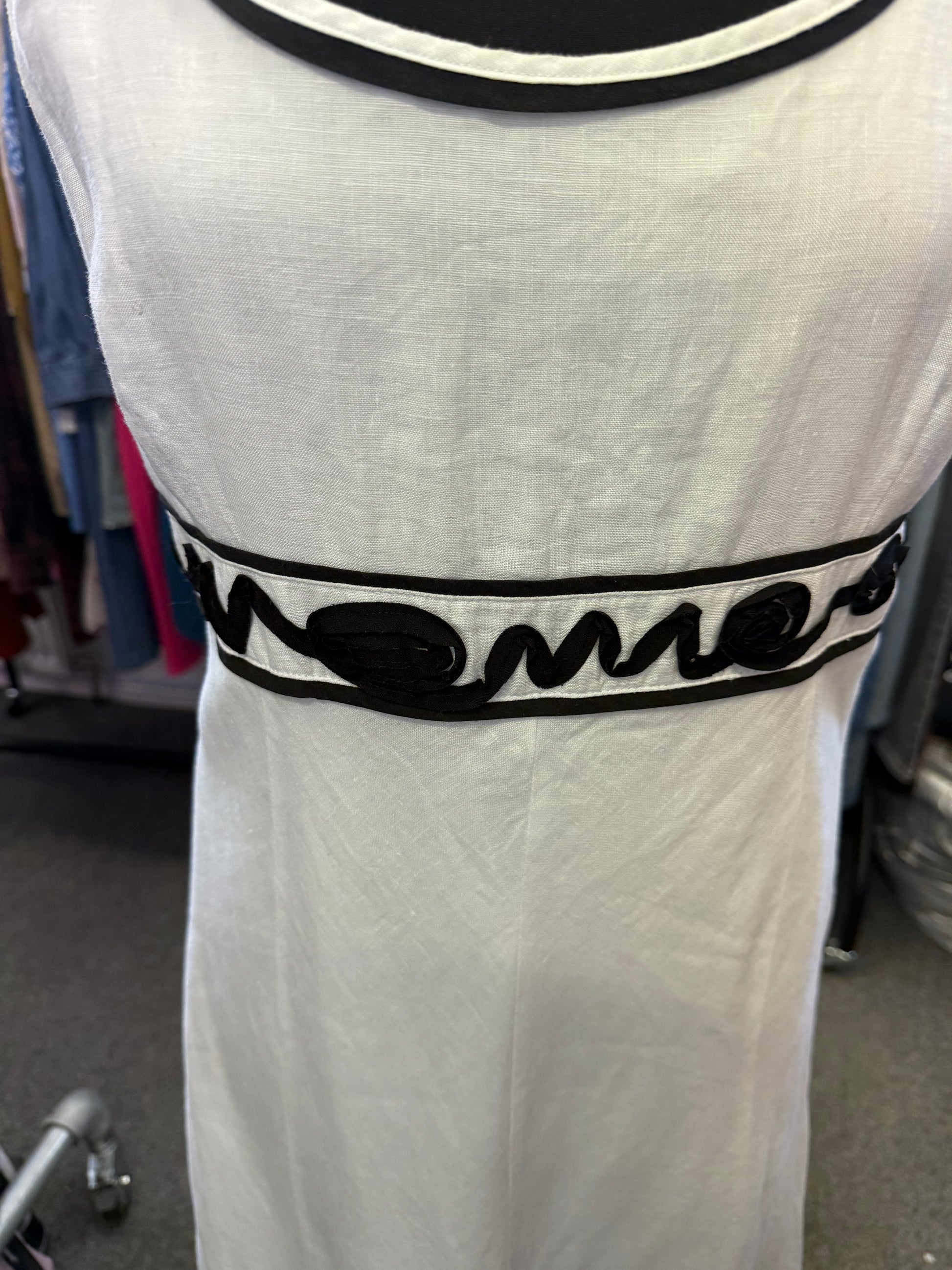 Per Una black detail linen dress