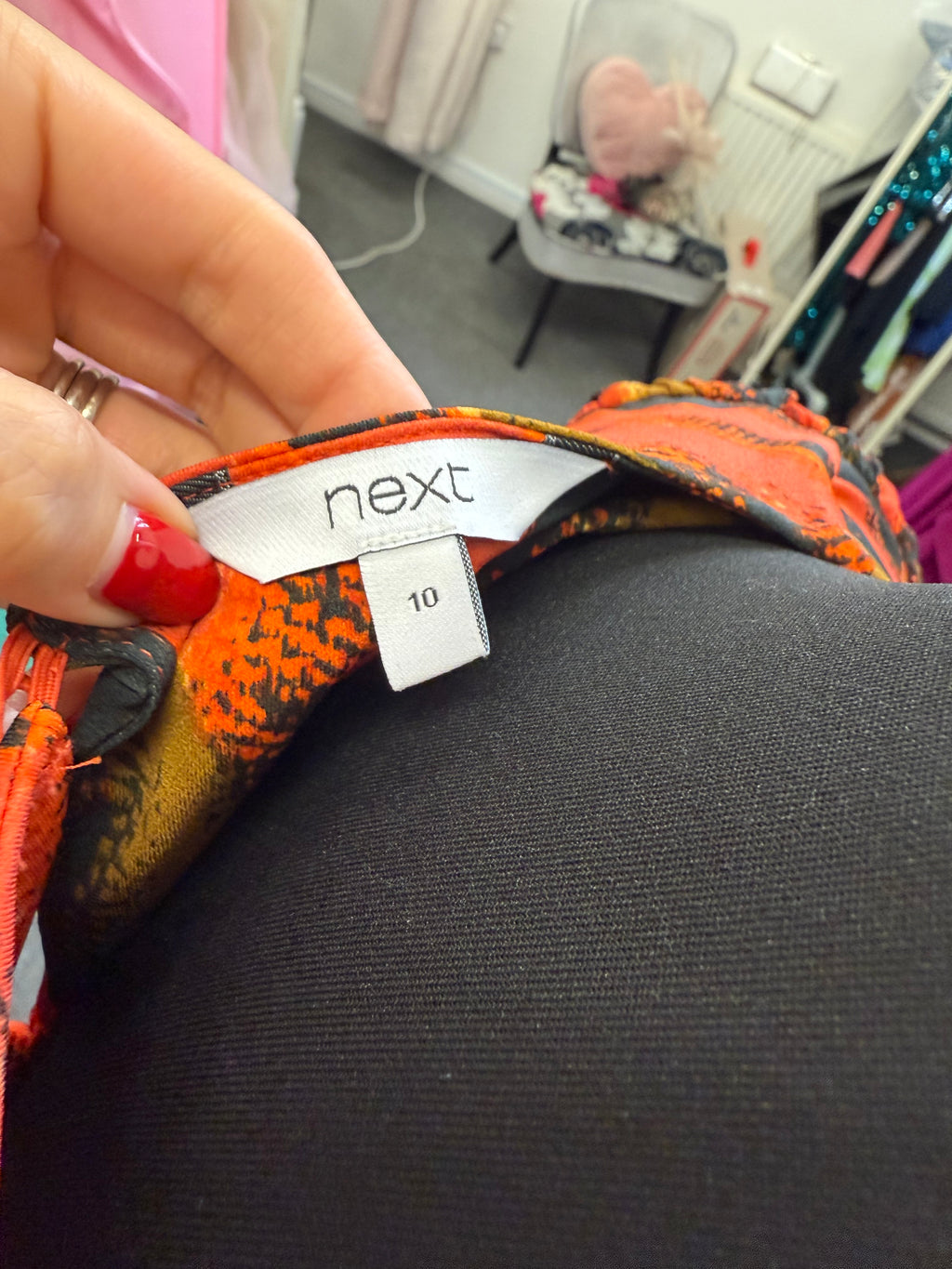 Next animal print long sleeved belted midi dress