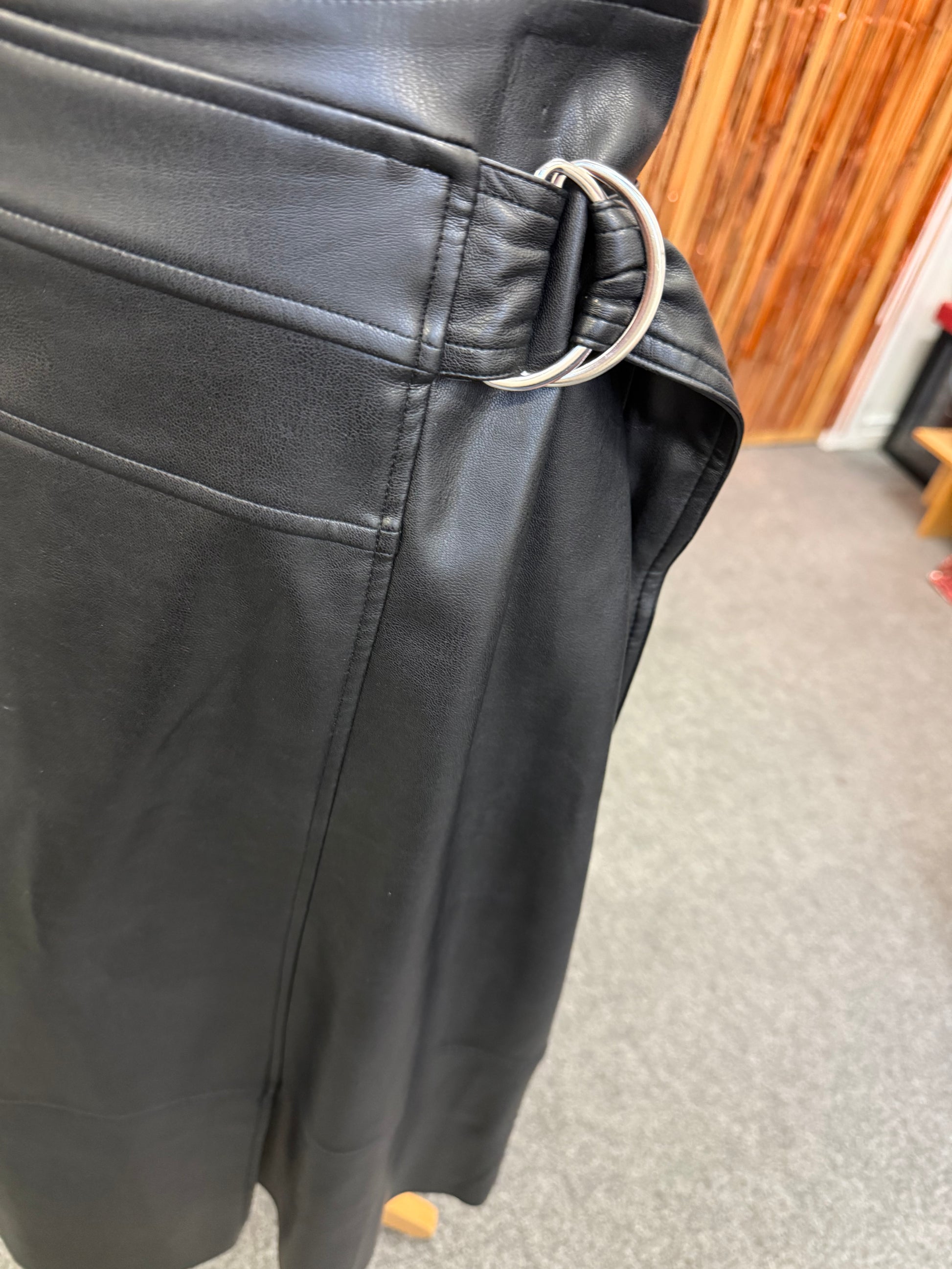 Next faux leather a-line skirt