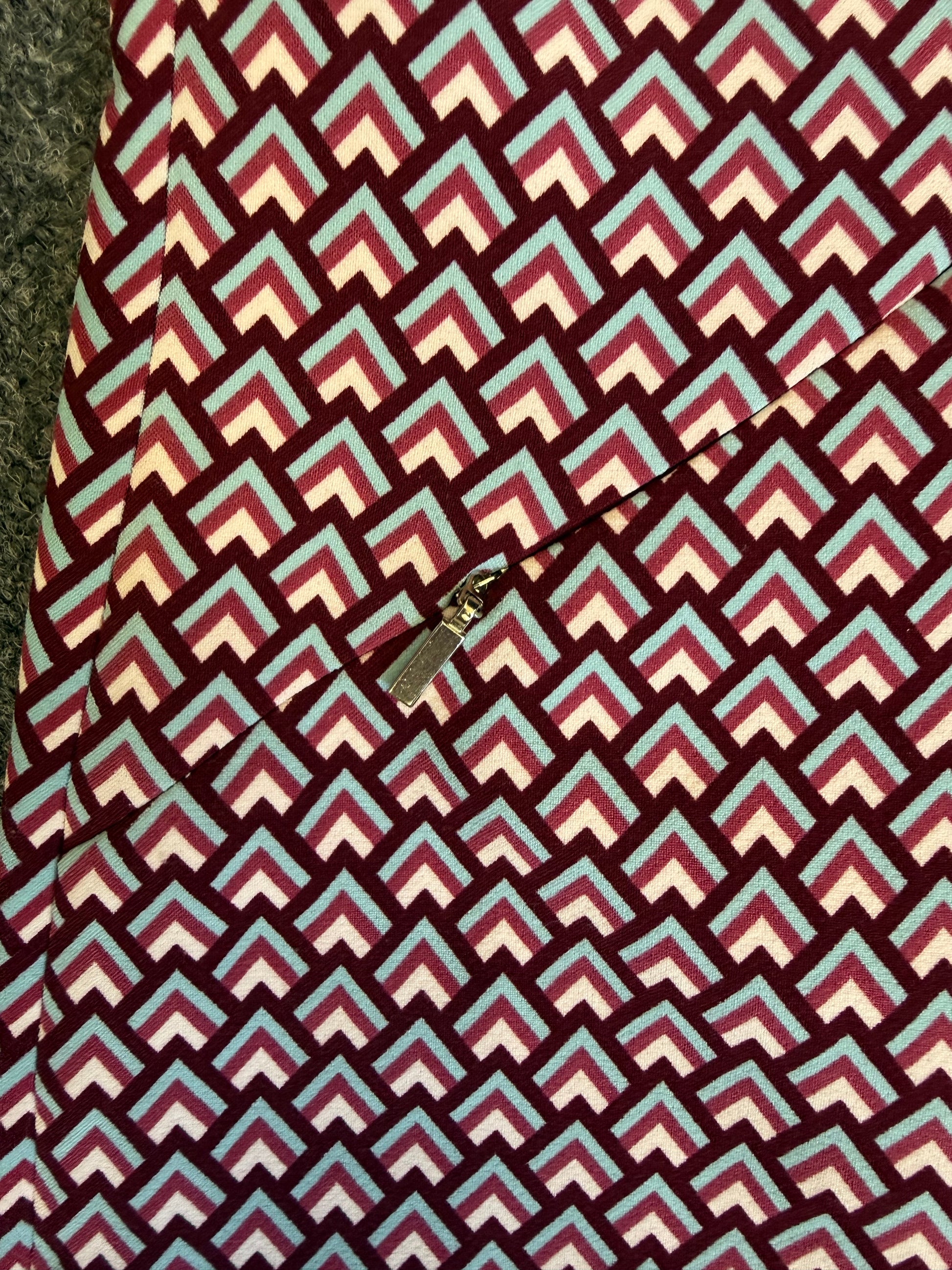 Zara burgundy geometric short sleeve playsuit