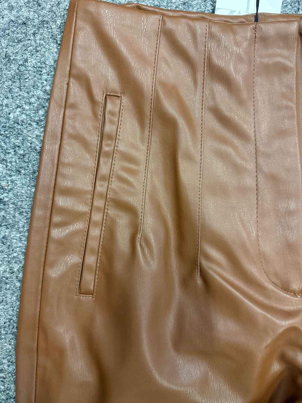 Zara brown high waist pleather trousers