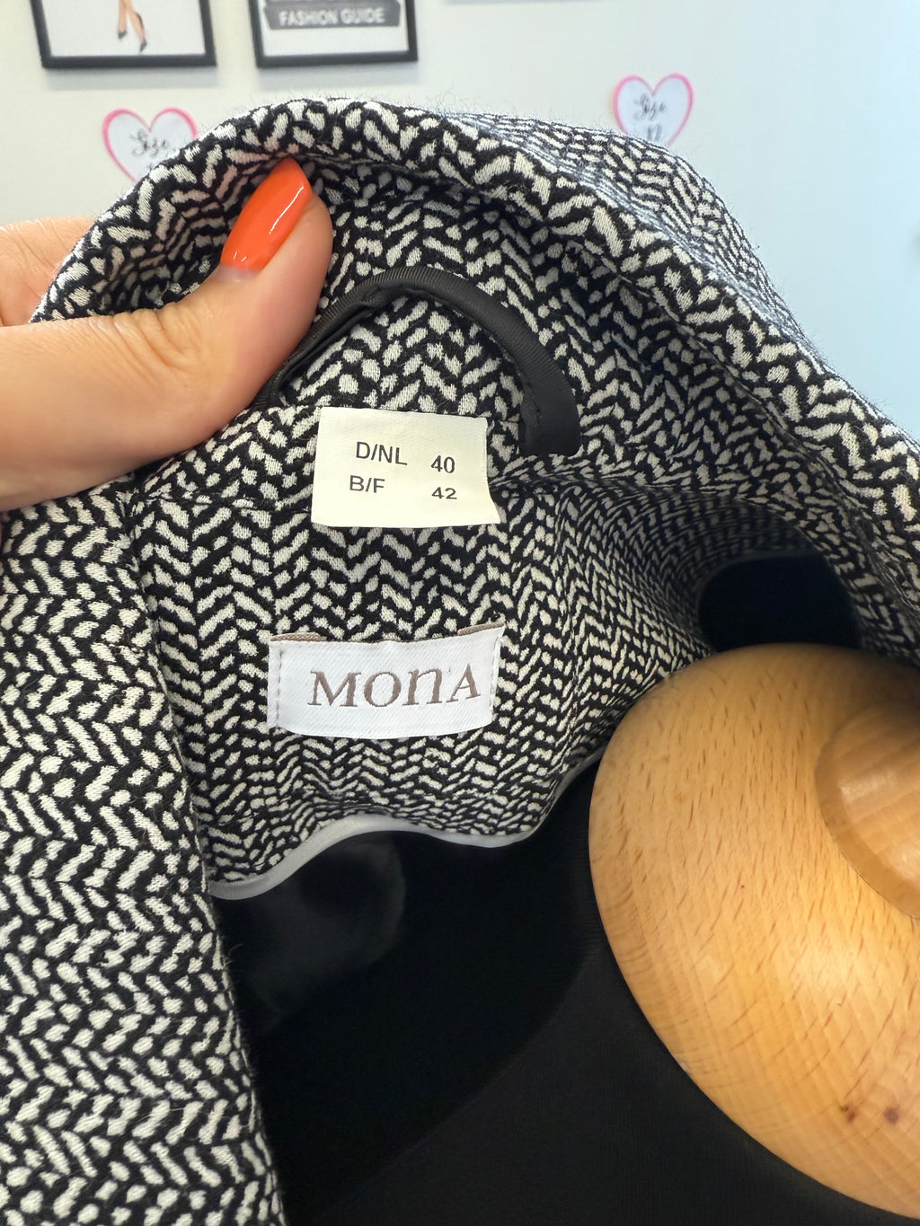 Mona black stitch detail jacket