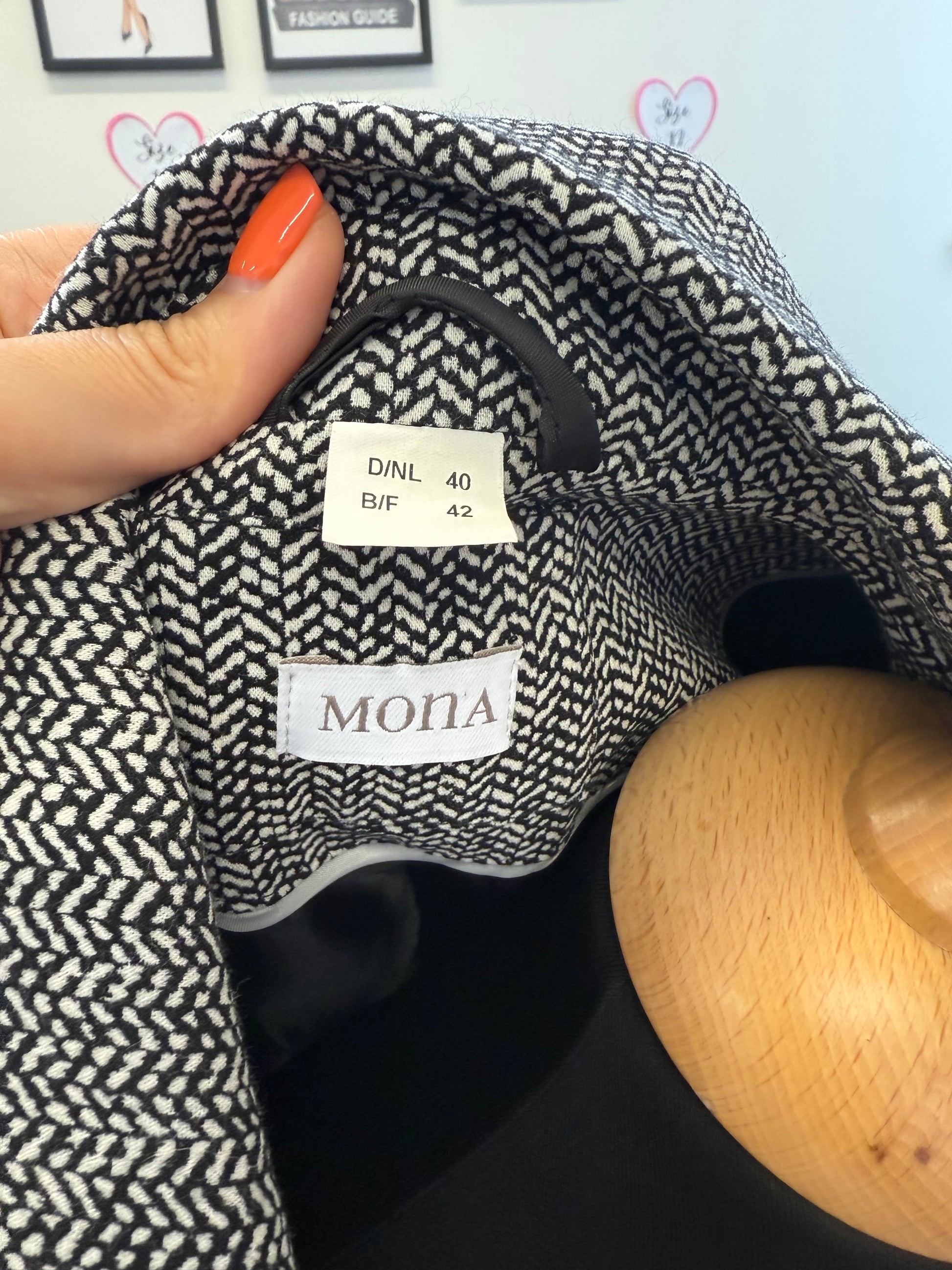 Mona black stitch detail jacket