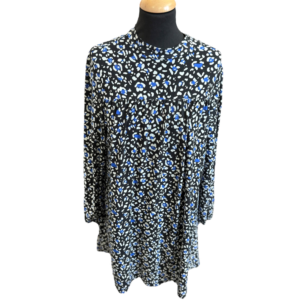 Papaya high neck long sleeve casual dress