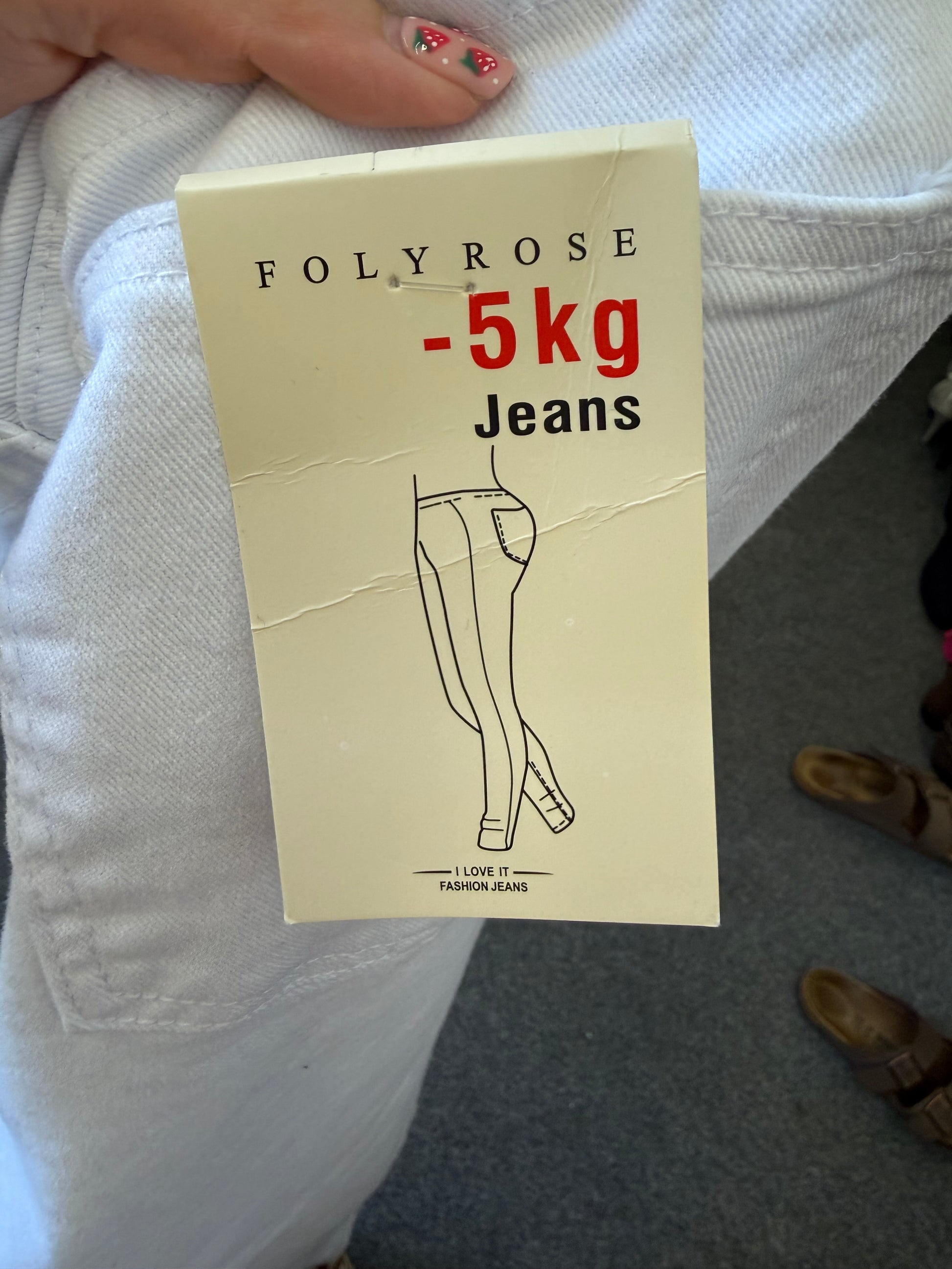 Foly Rose white wide leg jeans