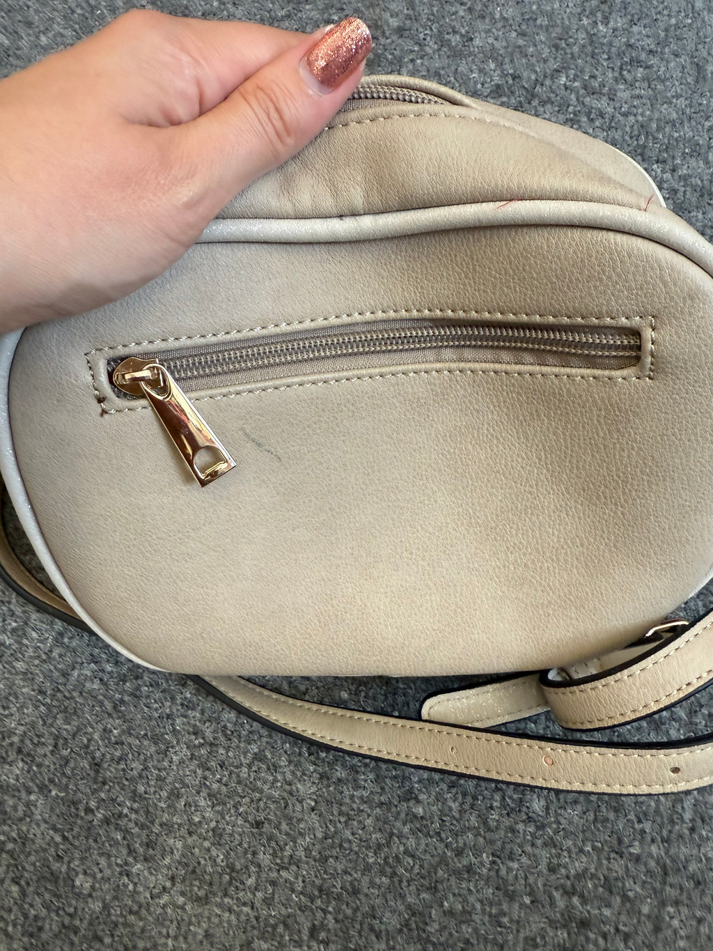 Beige colour pop crossbody bag