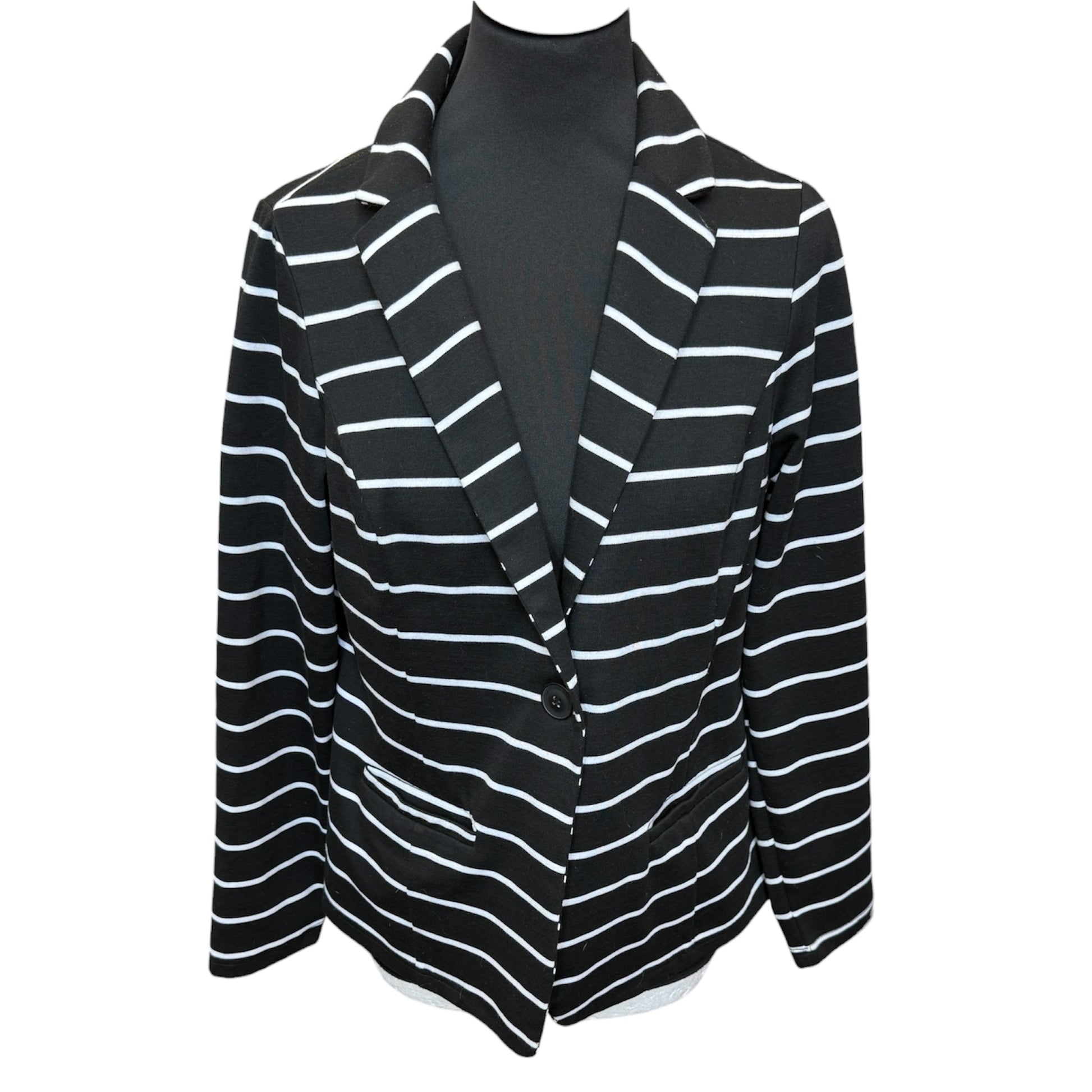 George black and white stripe fitted jacket