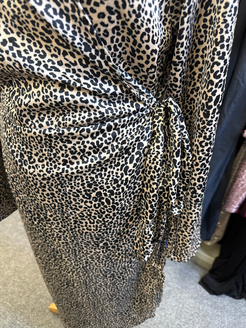 Dancing Leopard animal print long sleeved wrap dress