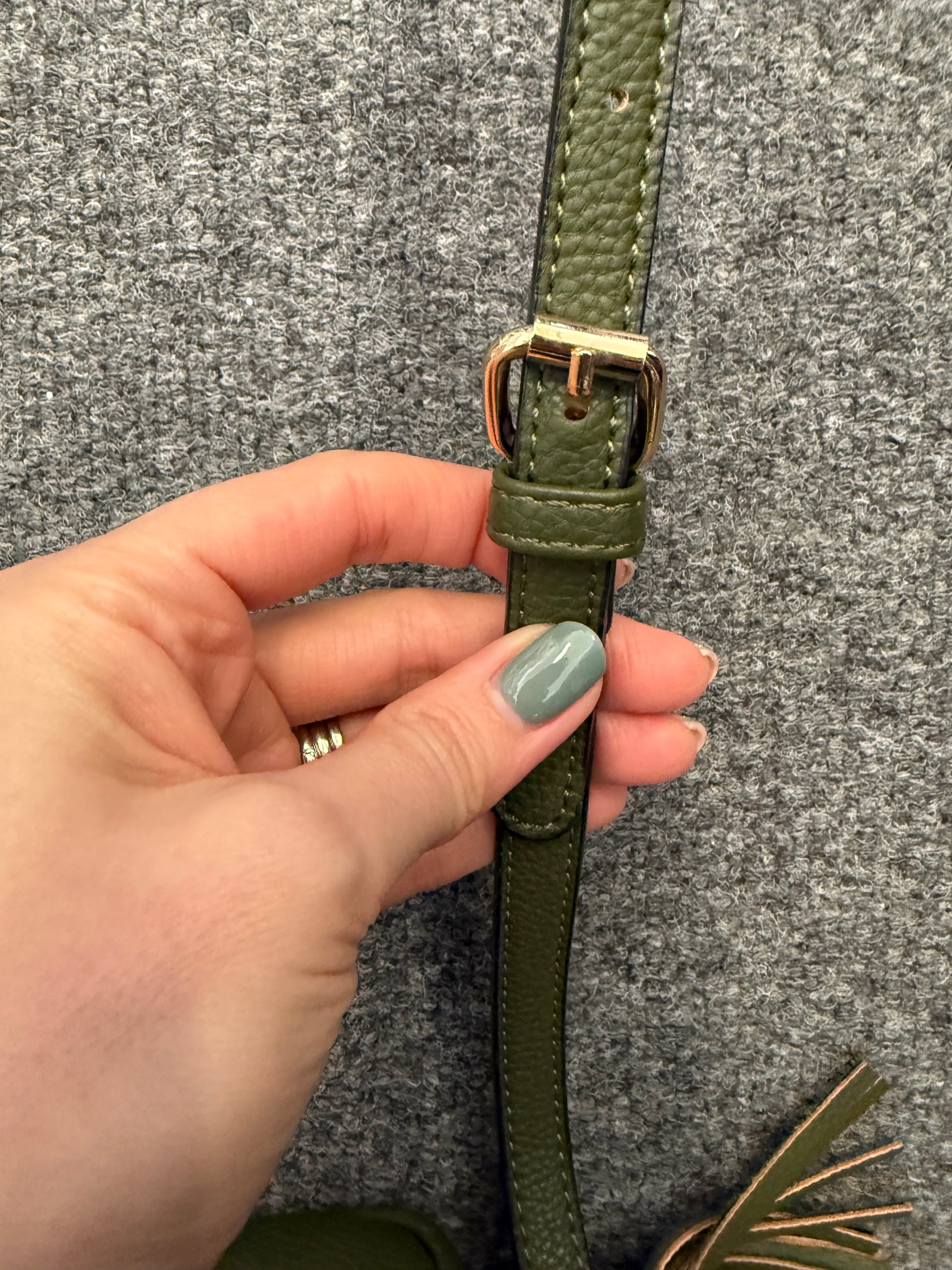 Khaki box crossbody bag
