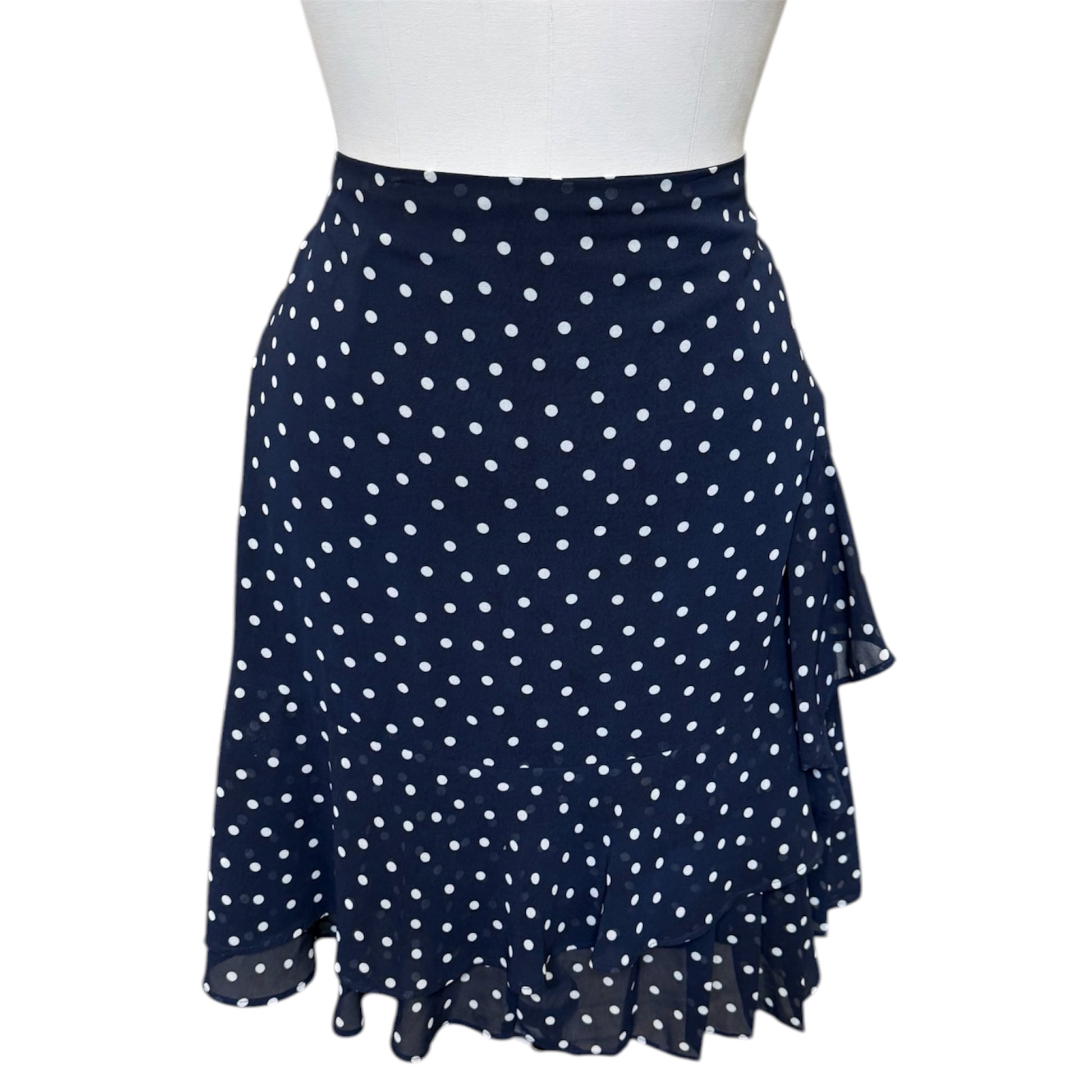 M&S polka dot frill mini skirt