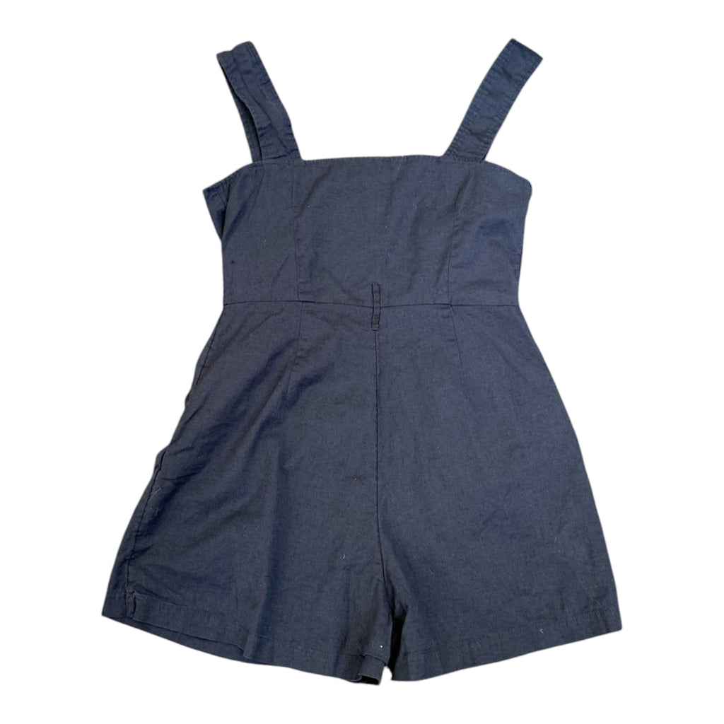 Mango navy button sleeveless playsuit