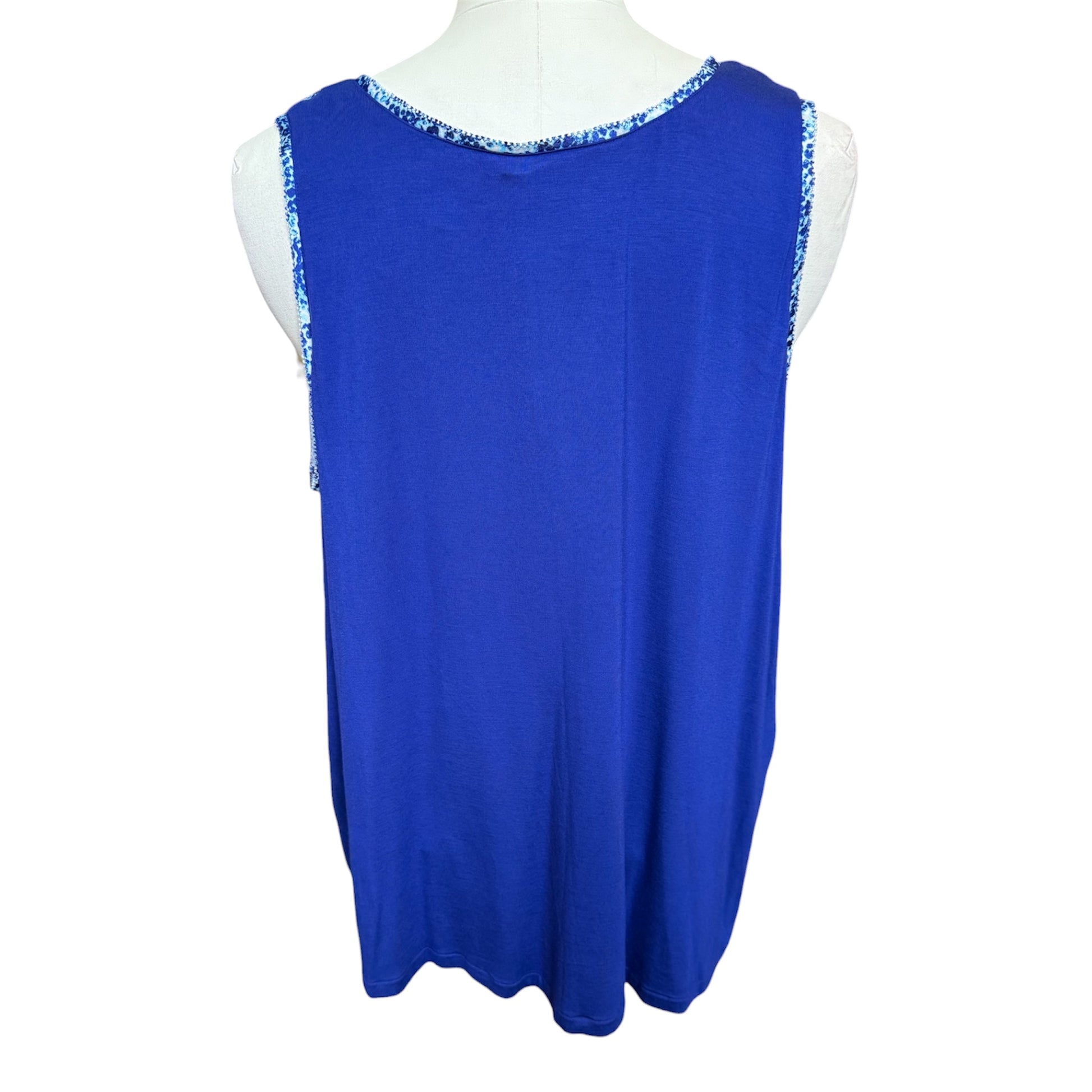 M&S blue pattern front sleeveless top