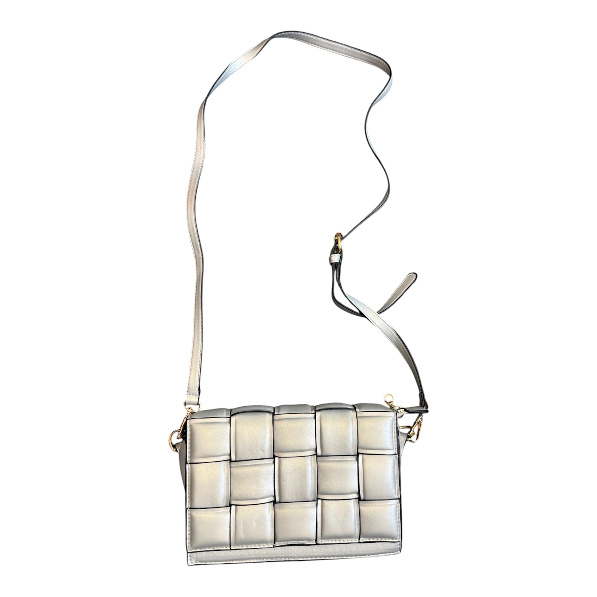 Metallic silver shoulder/clutch bag
