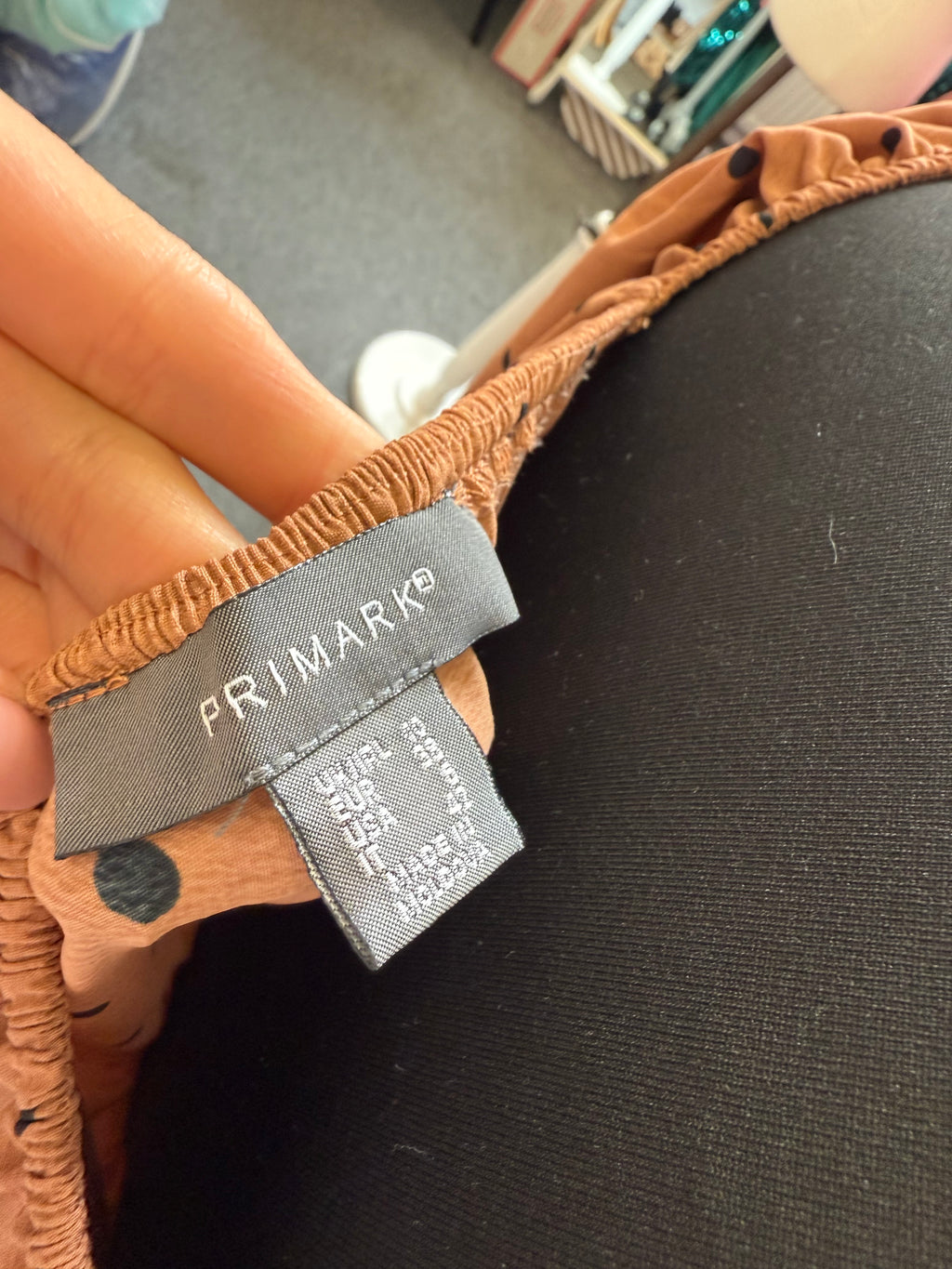 Primark polka dot button long sleeved peplum blouse