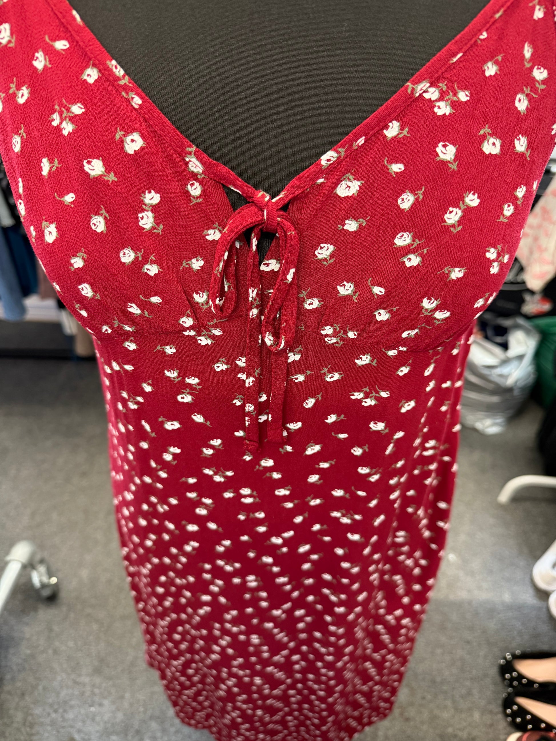Hollister red floral strappy dress
