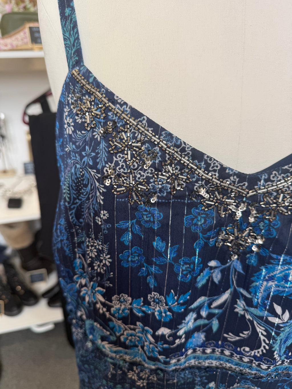 Per Una bead detail strap floral dress