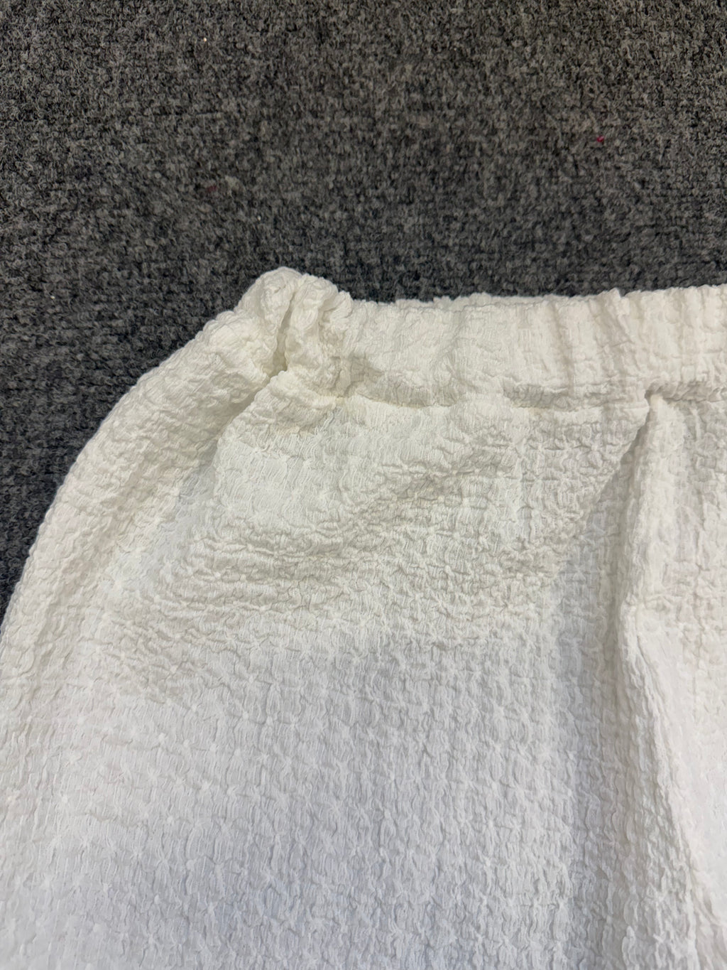 Al Paradise white wide leg crinkle crop trousers