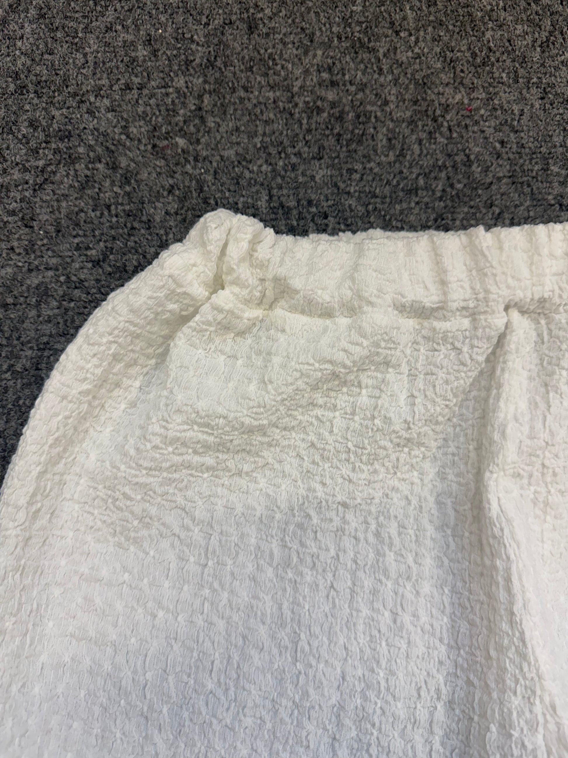 Al Paradise white wide leg crinkle crop trousers