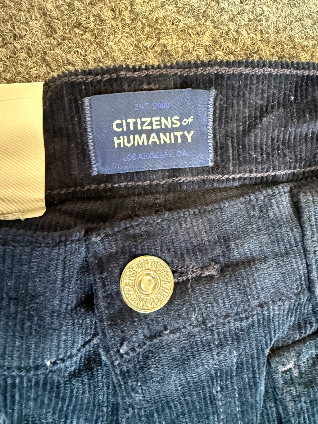 Citizens of Humanity high waisted navy wide leg cords