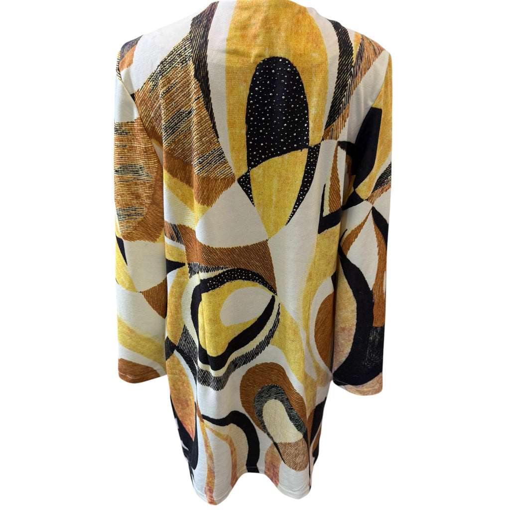 Missy vintage style abstract collarless jacket