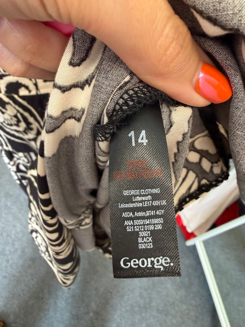 George black and cream print midi skirt