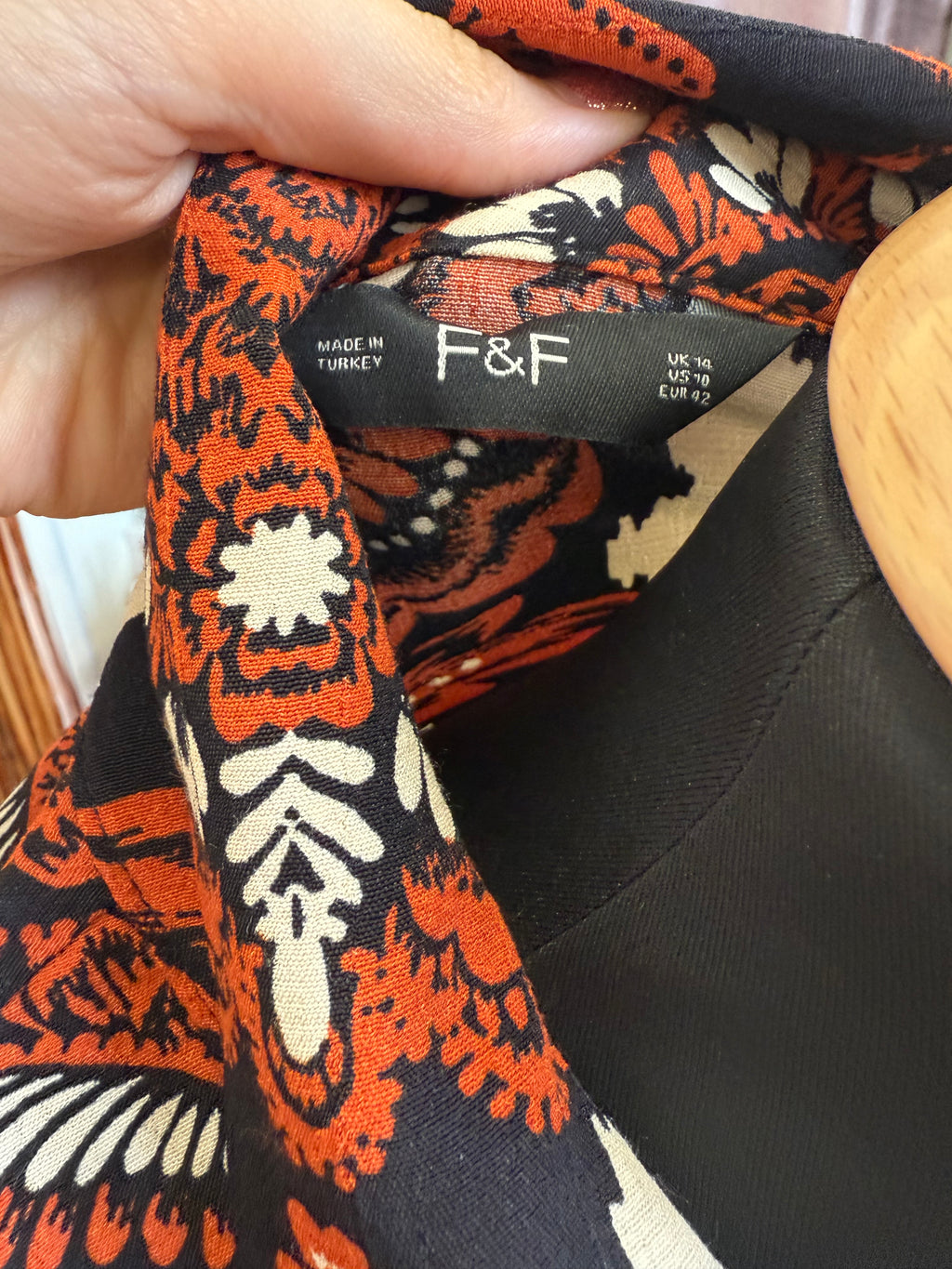 F&F paisley print long sleeved belted dress