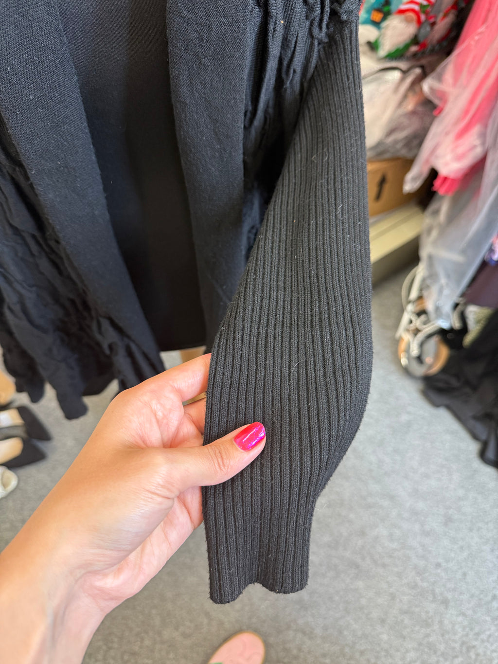 Neslay black textured oversize cardigan