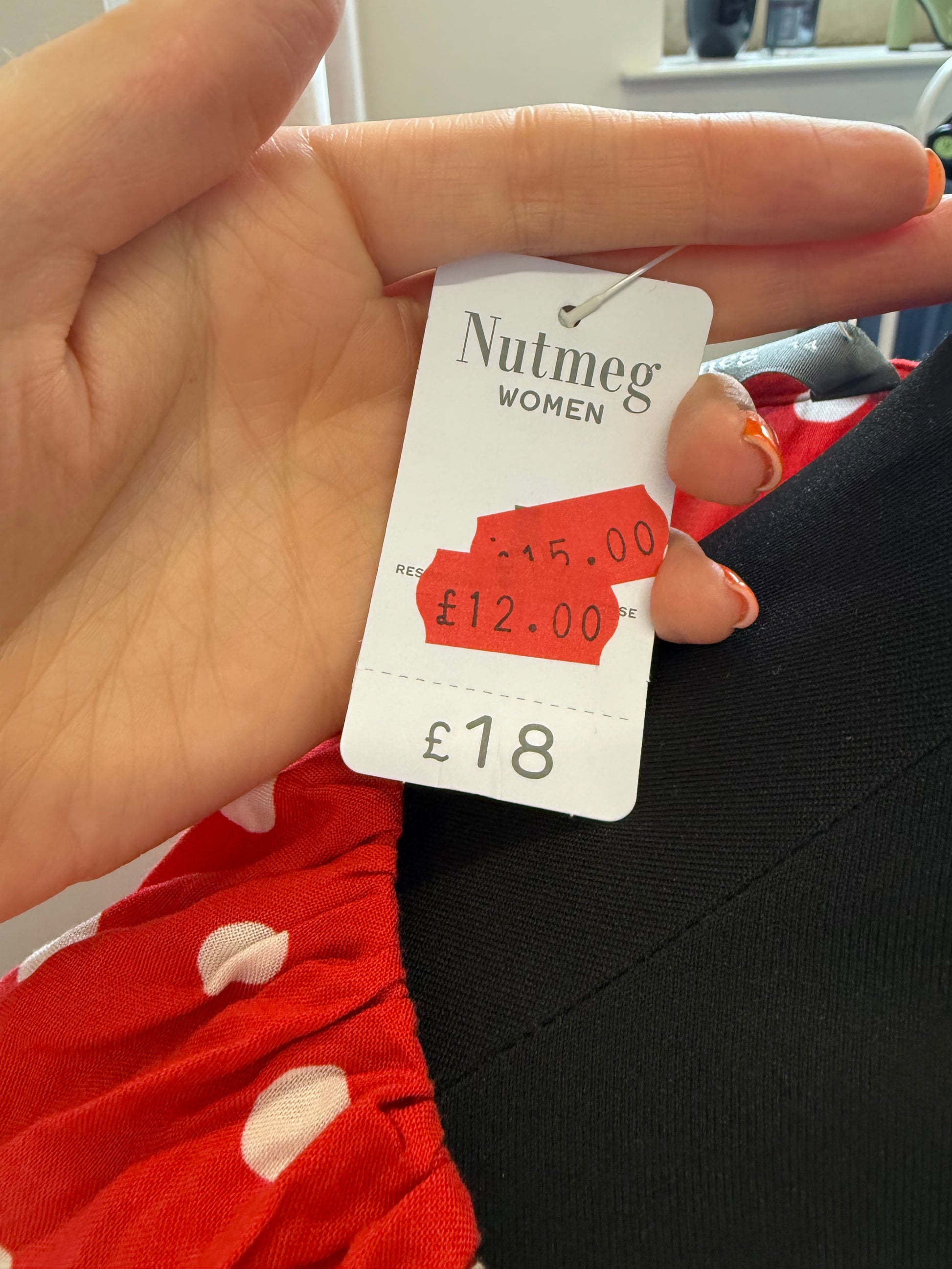 Nutmeg red and white polka dot belted midi dress