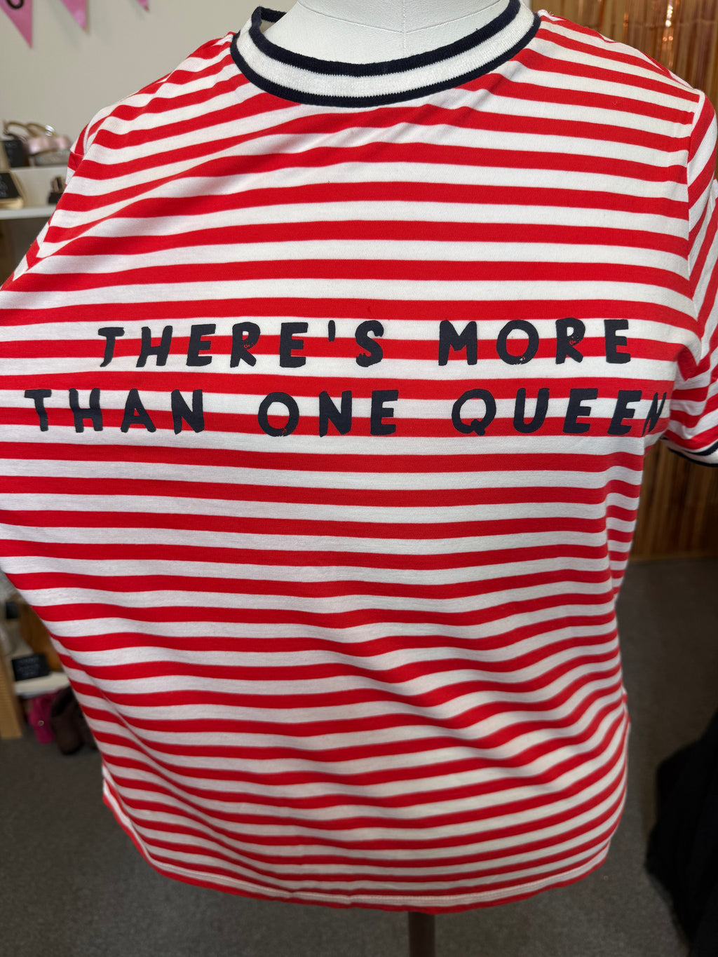 M&S queen red stripe tee