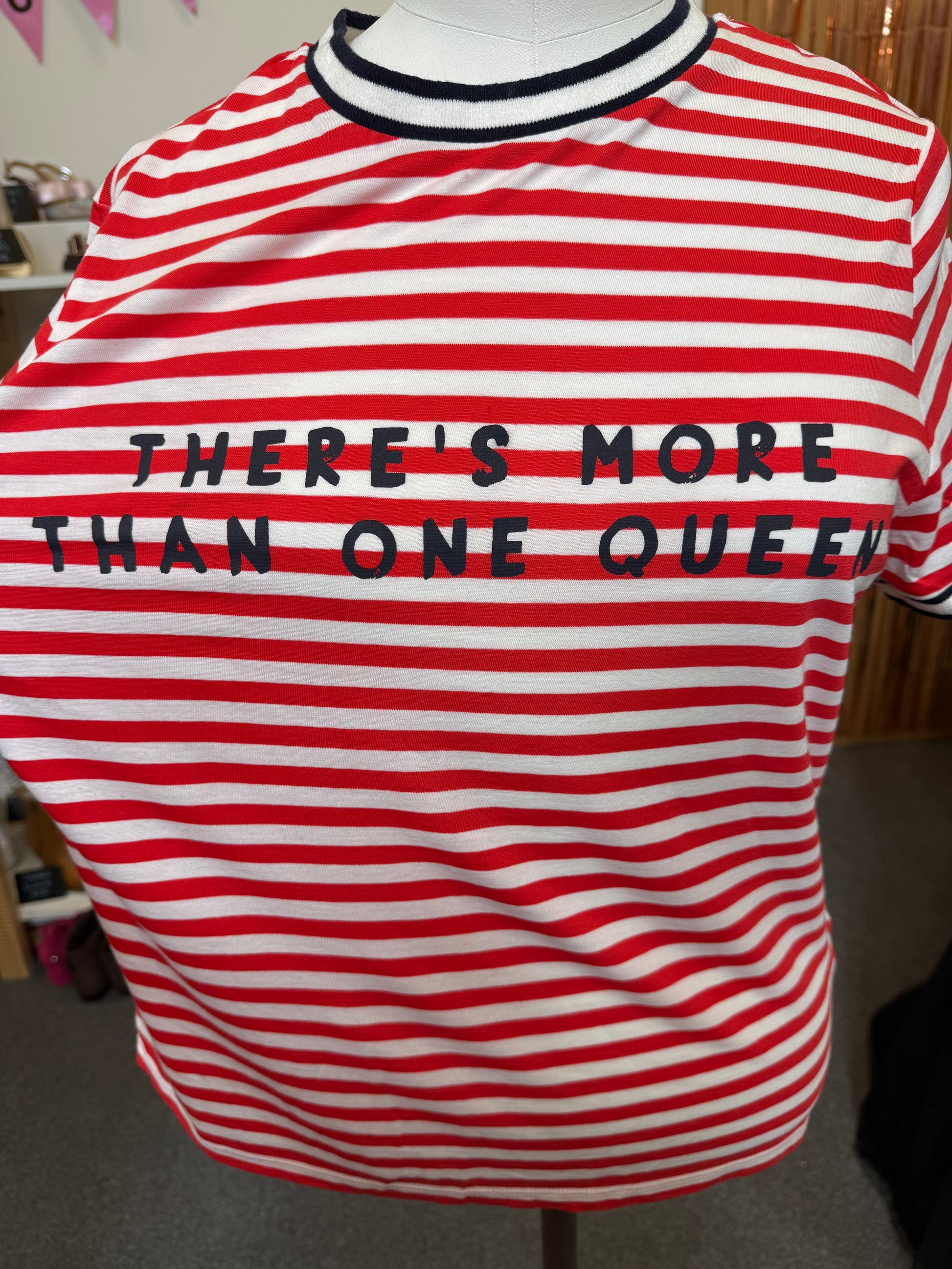 M&S queen red stripe tee