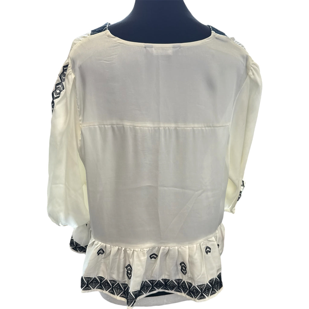 M&S embroidered detail peplum top