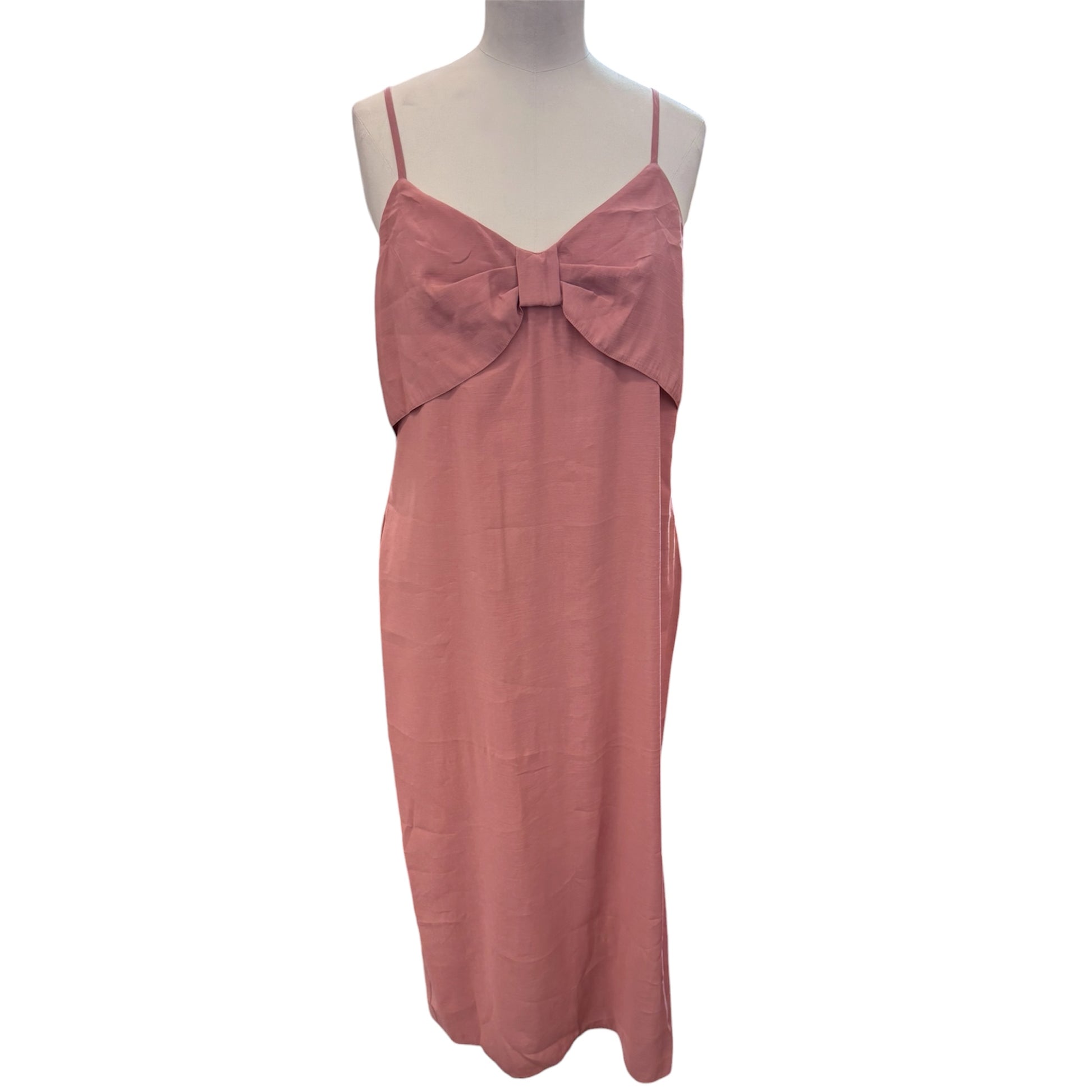 George pink bow detail midi dress